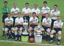 Autographed Tottenham 16 X 12 Photo - Col, Depicting Players Posing For Photographers With The Fa