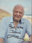 Sir David Attenborough signed postcard sized picture of the national treasure. Good condition. All