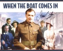 When The Boat Comes In, 1970's TV drama series photo signed by James Bolam (Jack Ford) and Susan