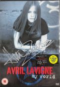 Avril Lavigne signed DVD sleeve titled My World includes two discs. Good condition. All autographs