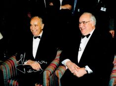 Helmut Kohl and Shimon Peres signed 8x6 colour photo. Good condition. All autographs come with a