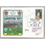 Football Andy Peake signed Leicester City v Liverpool Meeting of Champions FDC PM 23 Aug 80