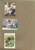 Golf, collection of 3 signed trading cards including Lanny Wadkins, Steve Stricker and Michael