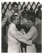 Van Johnson Signed 10 x 8 inch b/w photo from Thrill of a Romance to Nora Peace with smiley face