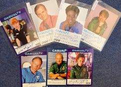 Collection of 7 Casualty Actors Signed Casualty Cards. Signatures include Martina Laird as Comfort