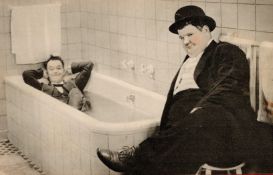 Laurel and Hardy original vintage 6x4 1940s publicity postcard photo. Laurel and Hardy were a comedy