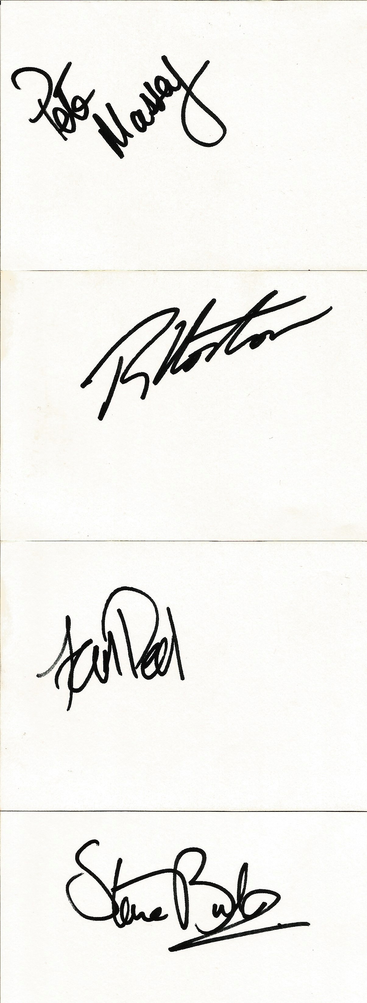 Collection of 9 Rugby Signatures on Card Including Brendan Jones, Gareth Archer, Stuart Legg, Doddie