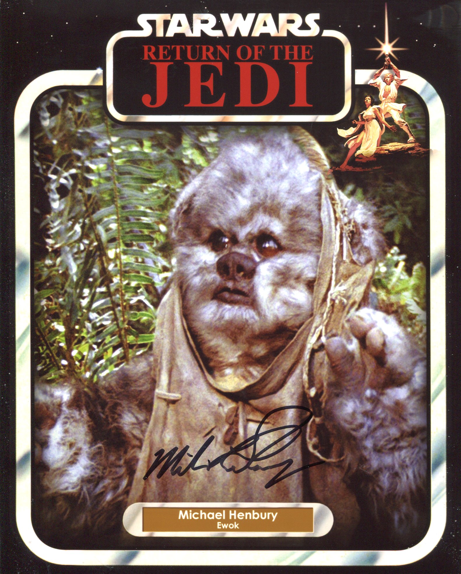 Star Wars 8x10 photo from Return of the Jedi, signed by Michael Henbury who was an Ewok in this