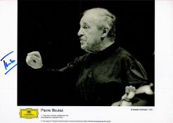 Pierre Boulez signed 12x8 black and white photo. 26 March 1925 - 5 January 2016 was a French