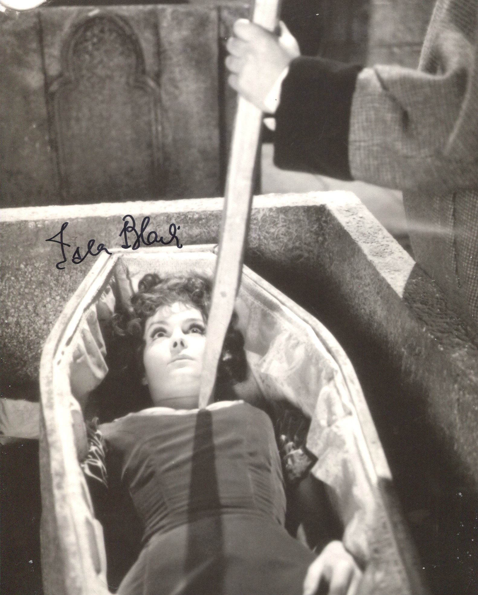 Taste the Blood of Dracula horror movie photo signed by actress Isla Blair. Good condition. All