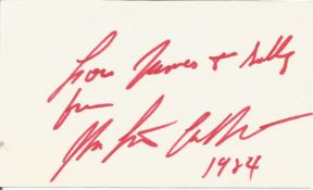 Kenneth Galbraith signed 6x4 white card. Good condition. All autographs come with a Certificate of