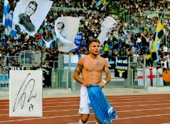 Football, Ciro Immobile signed and mounted colour presentation photograph and signature piece,