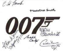 007 James Bond multi signed 8x10 photo signed by SIX actors who starred in a Bond movie in