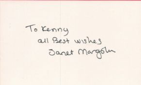 Janet Margolin signed white card. July 25, 1943 - December 17, 1993, was an American theatre,