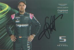 Sebastian Vettel signed postcard sized promo card. Good condition. All autographs come with a