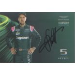 Sebastian Vettel signed postcard sized promo card. Good condition. All autographs come with a