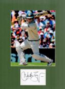 Cricket Justin Langer 16x12 mounted signature piece includes signed album page and colour photo.