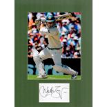 Cricket Justin Langer 16x12 mounted signature piece includes signed album page and colour photo.