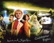 Doctor Who 8x10 photo signed by actors Michael Jayston and Christopher Ryan. Good condition. All