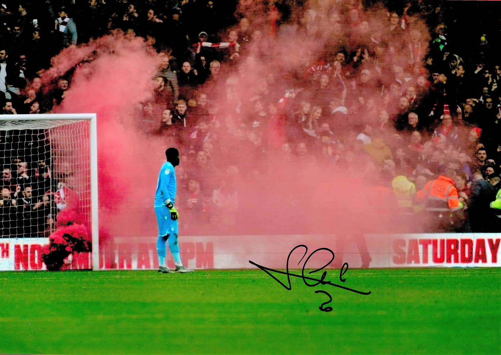 Brice Samba signed 12x8 colour photo. Congolese professional footballer who plays as a goalkeeper