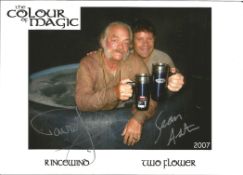 David Jason and Sean Astin signed 7x5 The Colour of Magic colour promo photo comes with accompanying