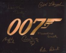 007 James Bond 8x10 photo signed by SIX stars of the Bond movies, Lana Wood, Madeline Smith,