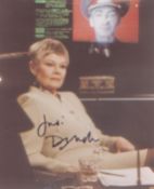 James Bond signed Judi Dench 10x8 picture in character. Good condition. All autographs come with a