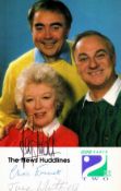Roy Hudd, June Whitfield and Chris Emmett signed Radio 2 Huddlines 6x4 colour promo photo. Good