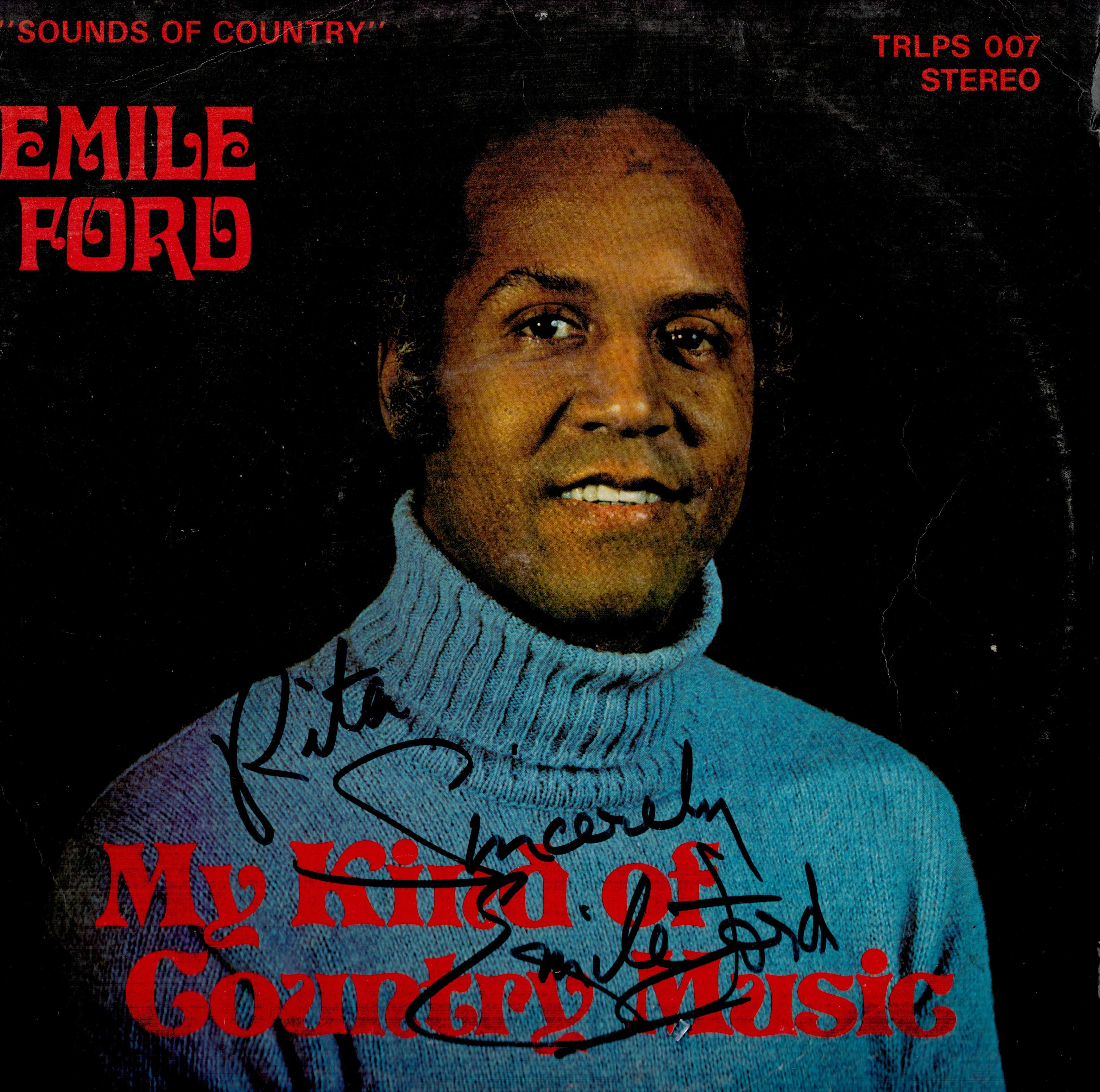 Emile Ford signed album sleeve titled My Kind of Country Music dedicated includes 33rpm vinyl