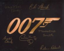 007 James Bond 8x10 photo signed by SIX stars of the Bond movies, Lana Wood, Madeline Smith,