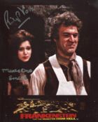 Frankenstein horror movie photo signed by Bond actress Madeline Smith and the late Philip Voss. Good