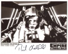Star Wars 8x10 photo from The Empire Strikes Back, signed by B-Wing pilot Richard Oldfield. Good