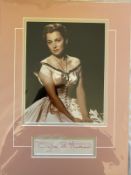 Olivia De Havilland, 14x11 inch professionally mounted display with autograph of Hollywood actress