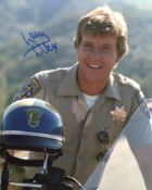 CHIPS, 8x10 police drama series photo signed by actor Larry Wilcox. Good condition. All autographs