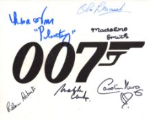 007 James Bond photo signed by Lana Wood, Madeline Smith, Christopher Muncke, Caroline Munro, Mel