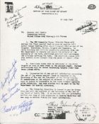 Hiroshima WWII. 8x10 copy of the order to bomb Hiroshima hand signed by Enola Gay pilot Paul