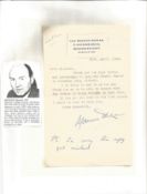 Maurice Denham TLS dated 21/4/1954. Good condition. All autographs come with a Certificate of