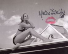 007 Bond girl Martine Beswick signed and physically kissed Thunderball photo to leave a lipstick