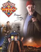 Doctor Who 8x10 inch photo montage scene signed by actor Bernard Cribbins. Good condition. All