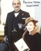 Poirot cast signed photo 8x10 photo signed by actress Pauline Moran (Miss Lemon). Good condition.