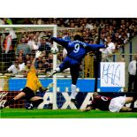 Football, Jimmy Floyd Hasselbaink signed and mounted colour presentation photograph, approx 12x16.