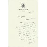 Horace King Labour politician signed handwritten one page letter with biography. Political