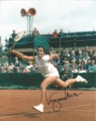 Virginia Wade signed 10 x 8 inch colour photo. Sarah Virginia Wade, OBE, born 10 July 1945 is a