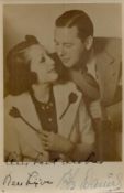 Ben Lyons and Bebe Daniels signed 6x4 vintage sepia photo. Phyllis Virginia Bebe Daniels (January