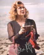 Doctor Who 8x10 scene photo signed by actress Alex Kingston. Good condition. All autographs come