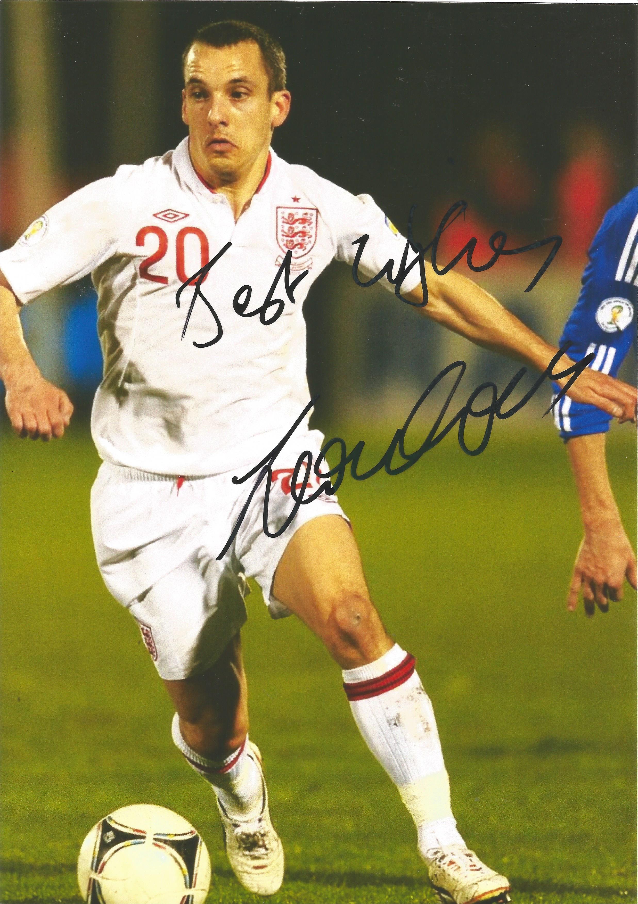 Football Leon Osman signed 12x8 colour photo pictured in action for England. Leon Osman born 17