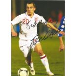 Football Leon Osman signed 12x8 colour photo pictured in action for England. Leon Osman born 17