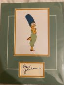 The Simpsons, 14x11 inch professionally mounted display signed by the voice of Marge Simpson,