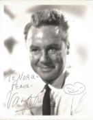 Van Johnson Signed 10 x 8 inch b/w photo from Subway in the Sky to Nora Peace with smiley face