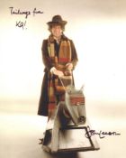 Doctor Who 8x10 inch photo scene signed by K9 actor John Leeson. Good condition. All autographs come